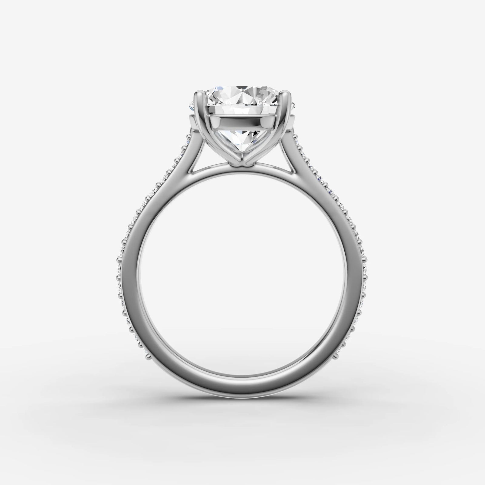 Cathedrale round diamond setting in gold, view 14