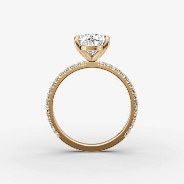 Etoile Pear ring setting, view 2