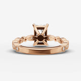 Heritage radiant diamond setting in gold, view 12
