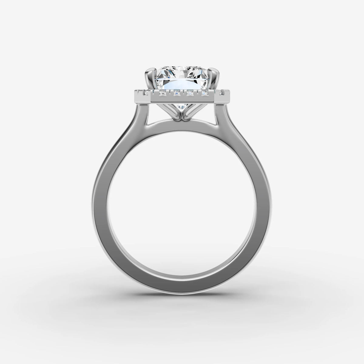 Aurore emerald diamond setting in gold, view 14