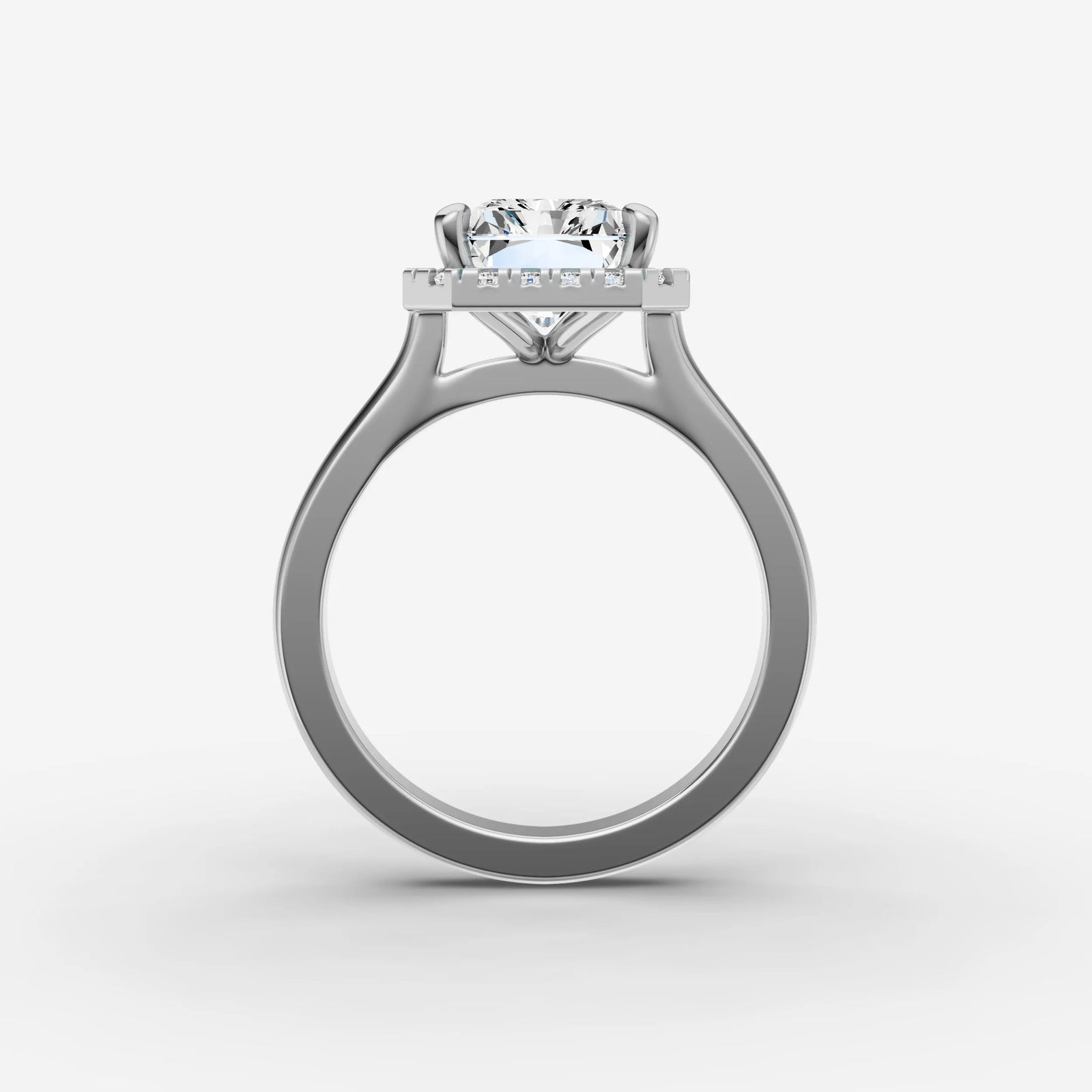 Aurore emerald diamond setting in gold, view 14