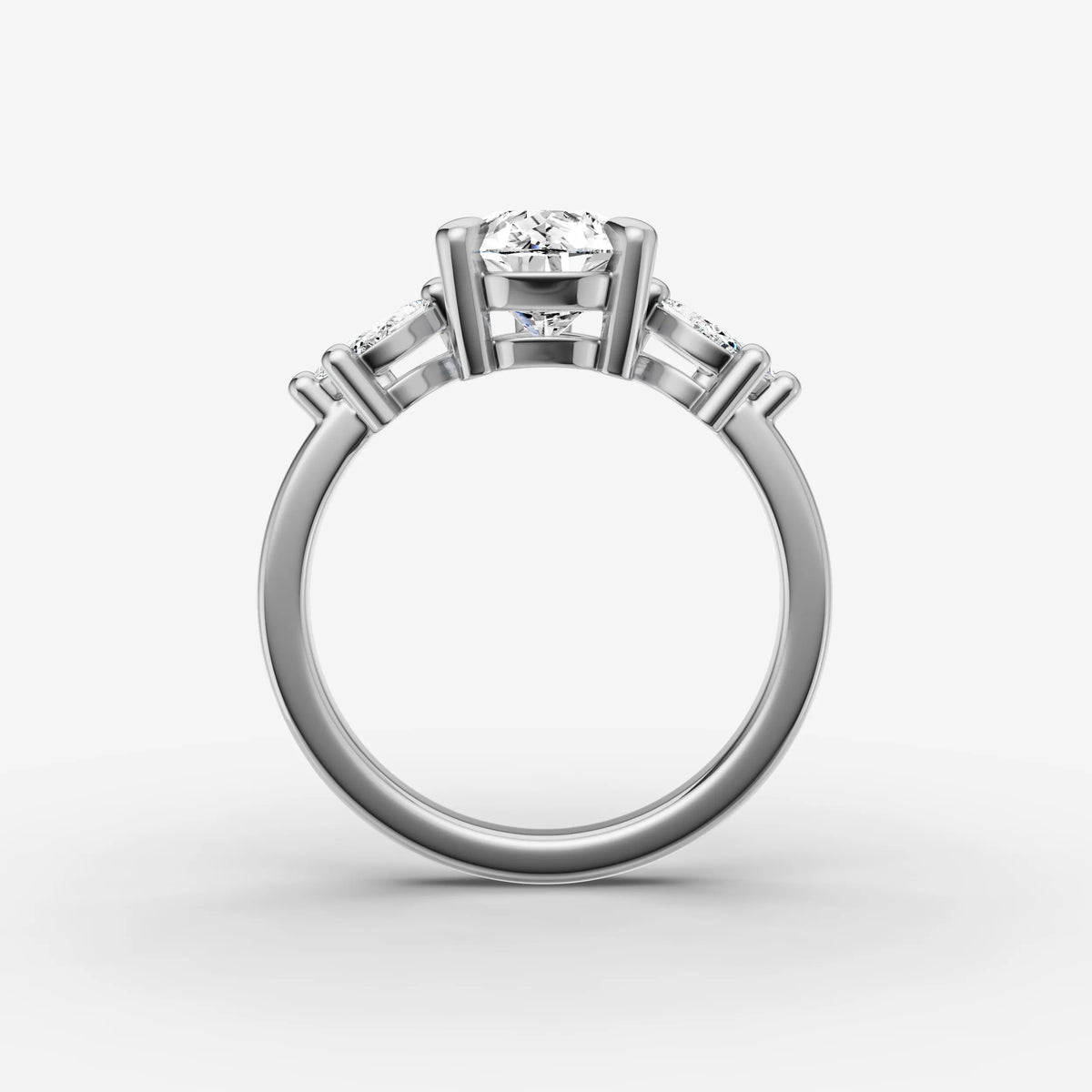 Fleur pear diamond setting in gold, view 14