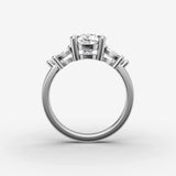 Fleur pear diamond setting in gold, view 14