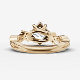 Fleur princess diamond setting in gold, top view