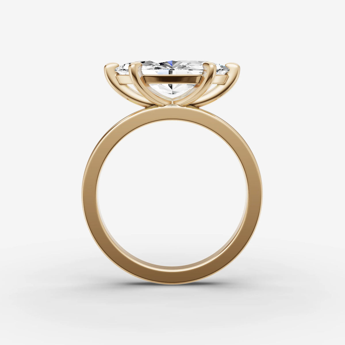 Horizon marquise diamond setting in gold, profile angle