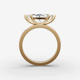 Horizon marquise diamond setting in gold, profile angle