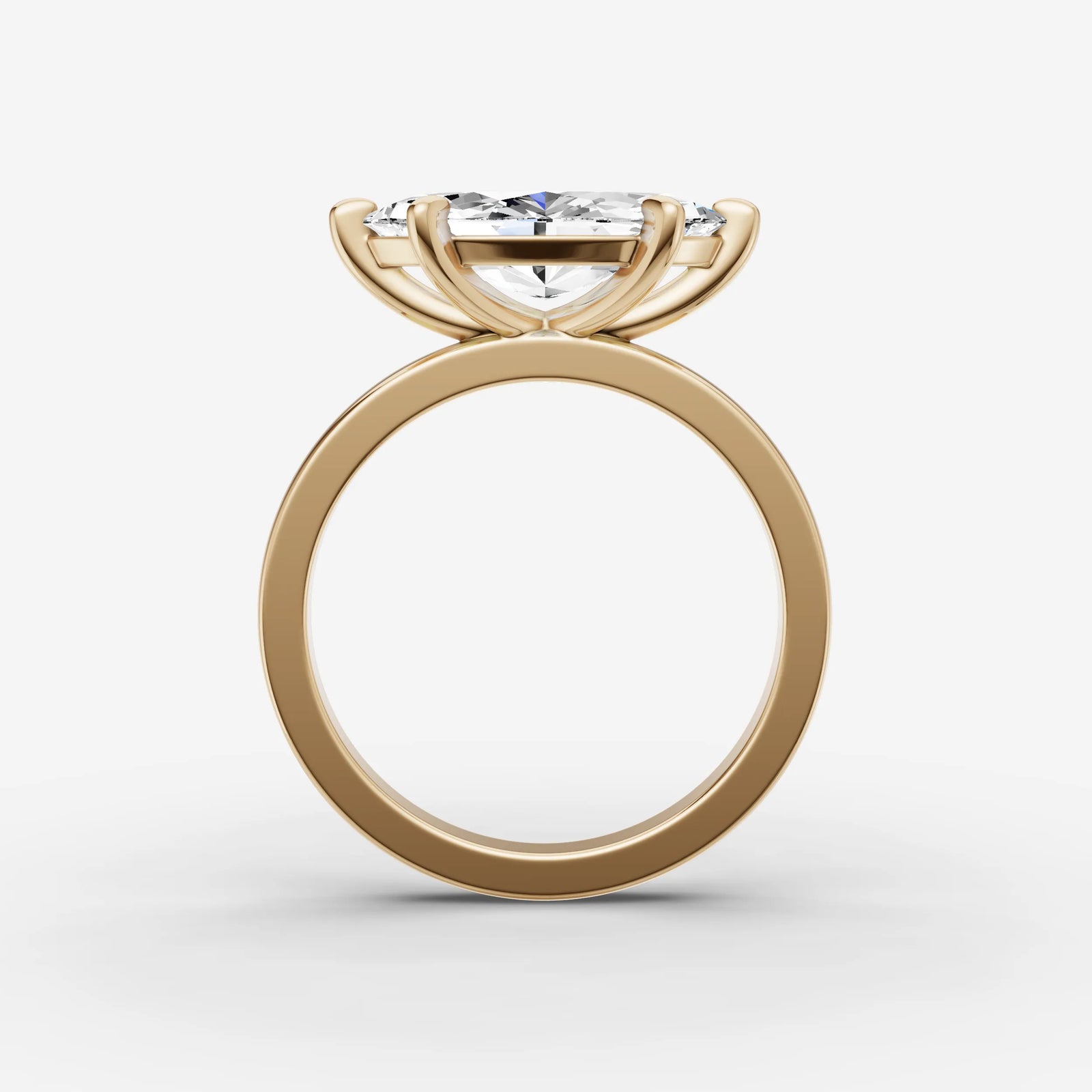 Horizon marquise diamond setting in gold, profile angle