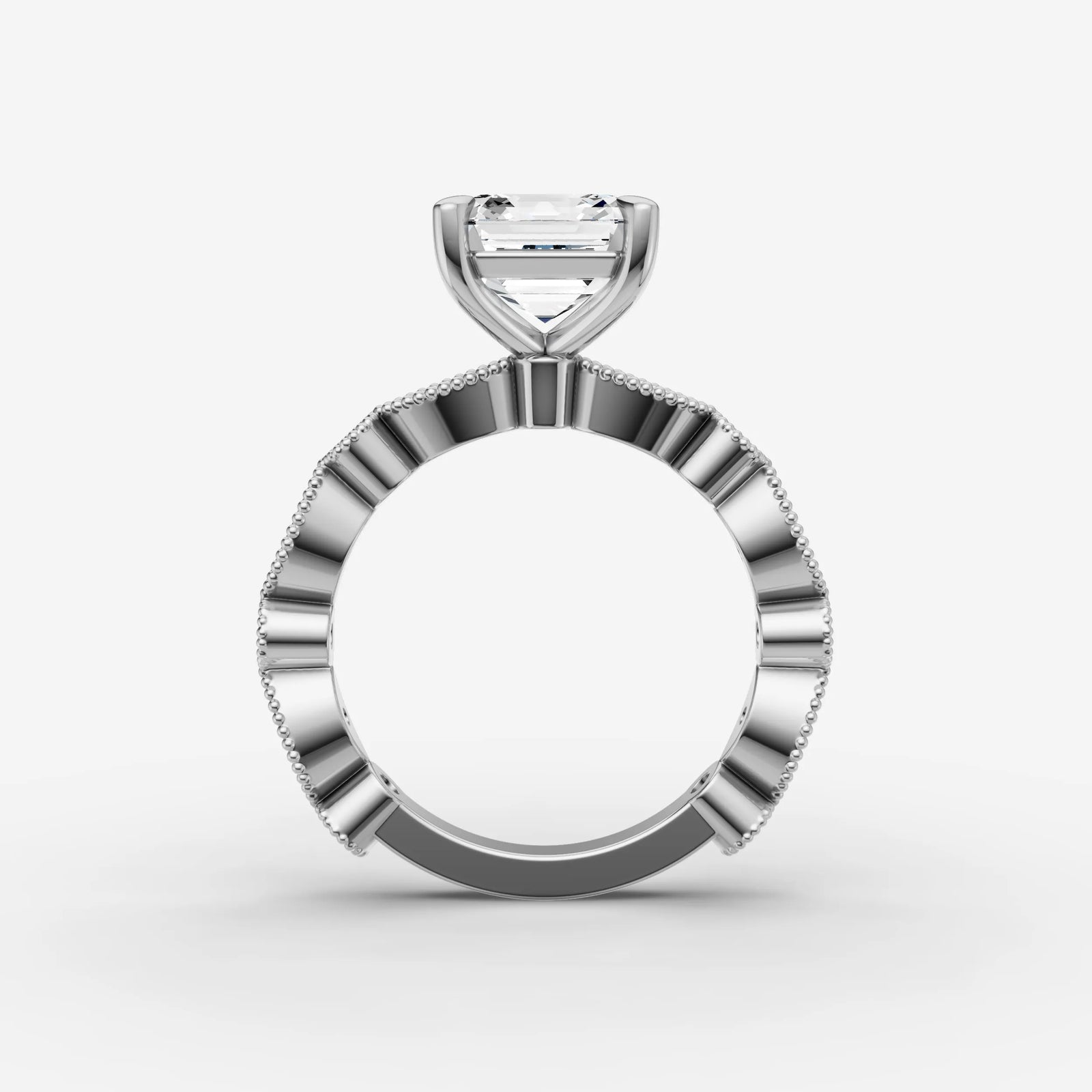 Heritage asscher diamond setting in gold, view 14