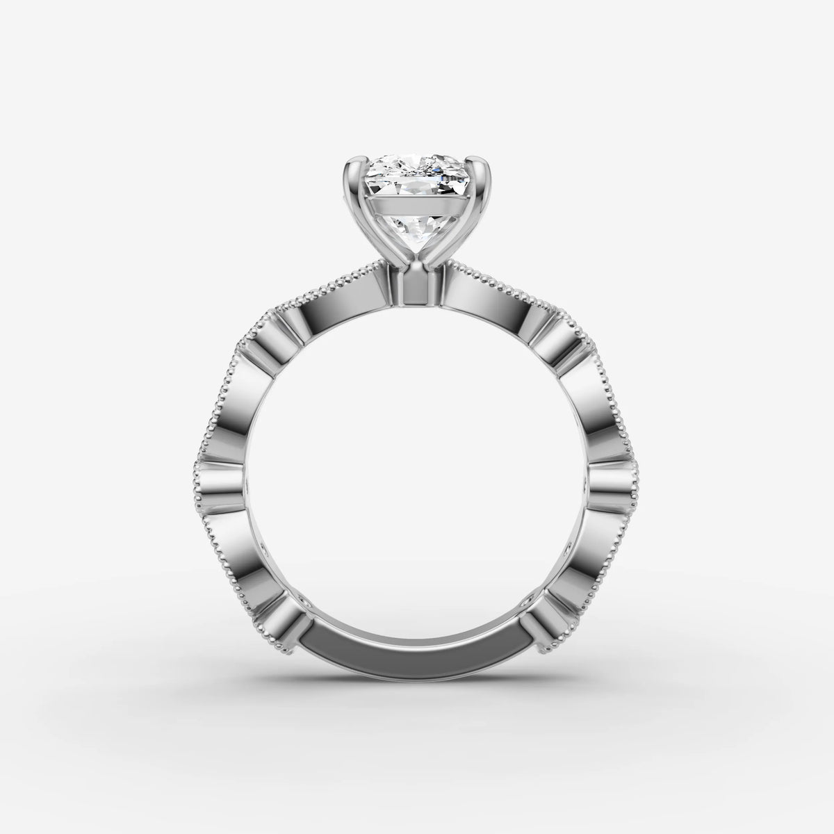 Heritage elongated cushion diamond setting in gold, view 14