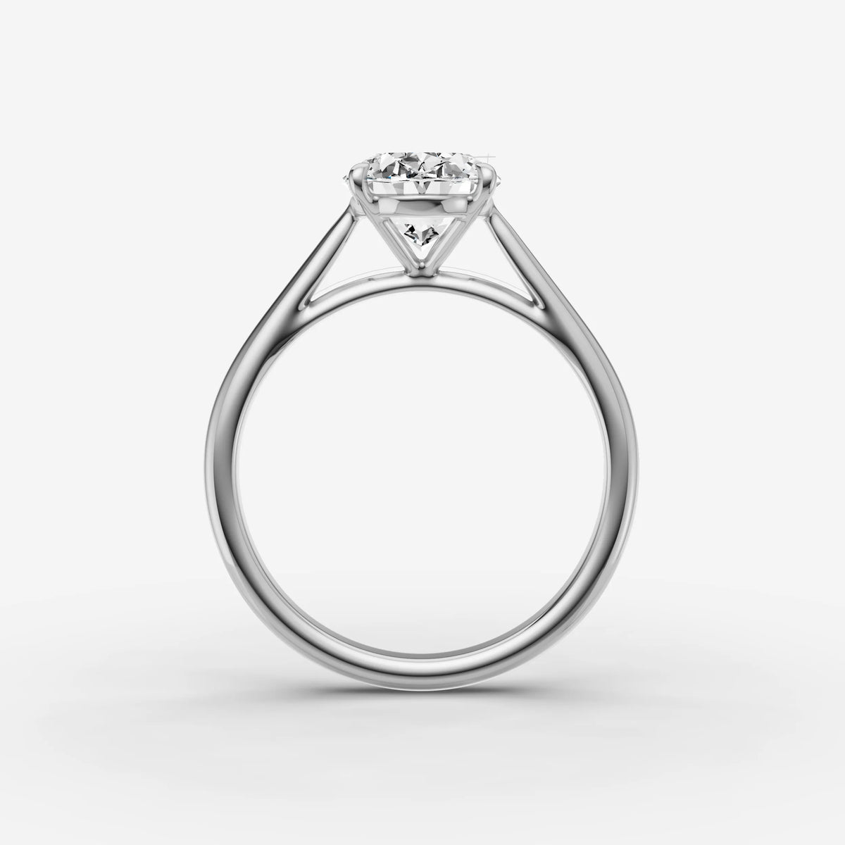 Cathedrale oval diamond setting in gold, view 14