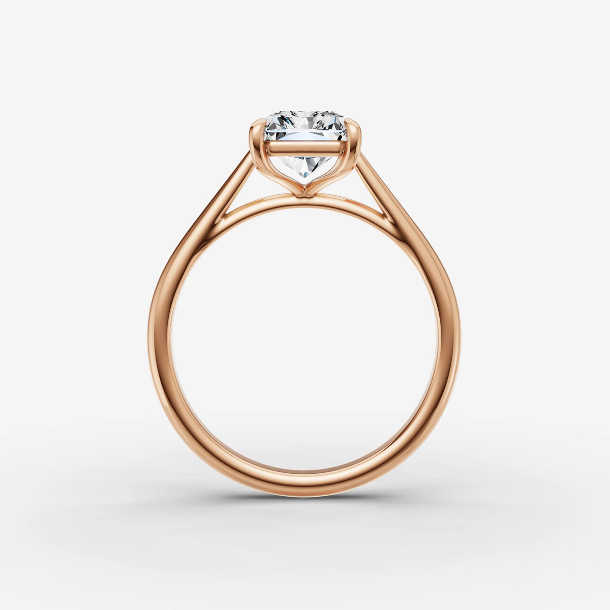 Cathedrale radiant diamond setting in gold, view 8