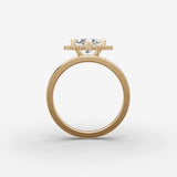 Aurore marquise diamond setting in gold, profile angle