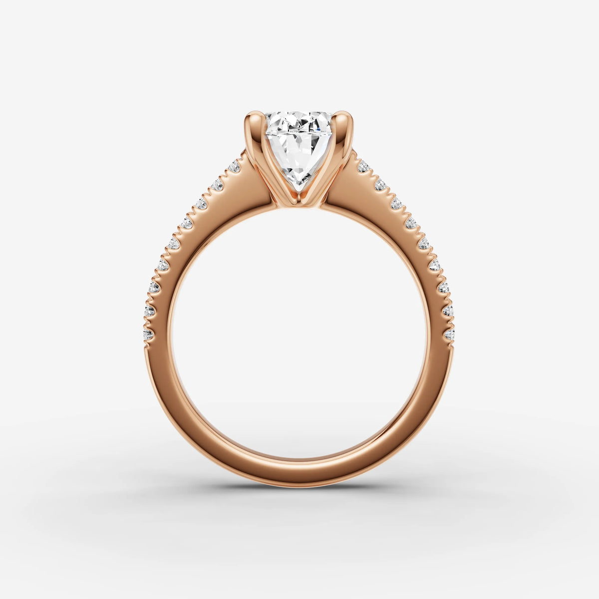 Cathedrale oval diamond setting in gold, view 8