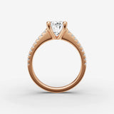Cathedrale oval diamond setting in gold, view 8