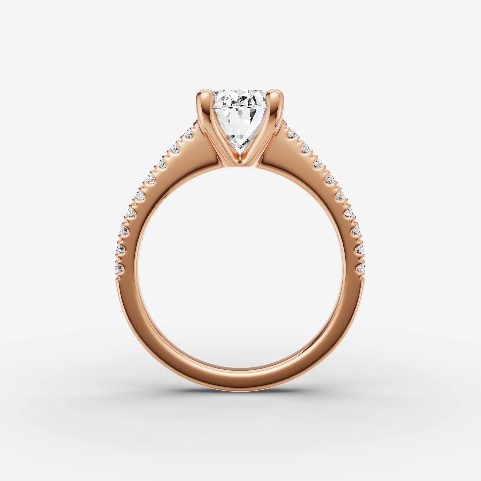 Cathedrale oval diamond setting in gold, view 8