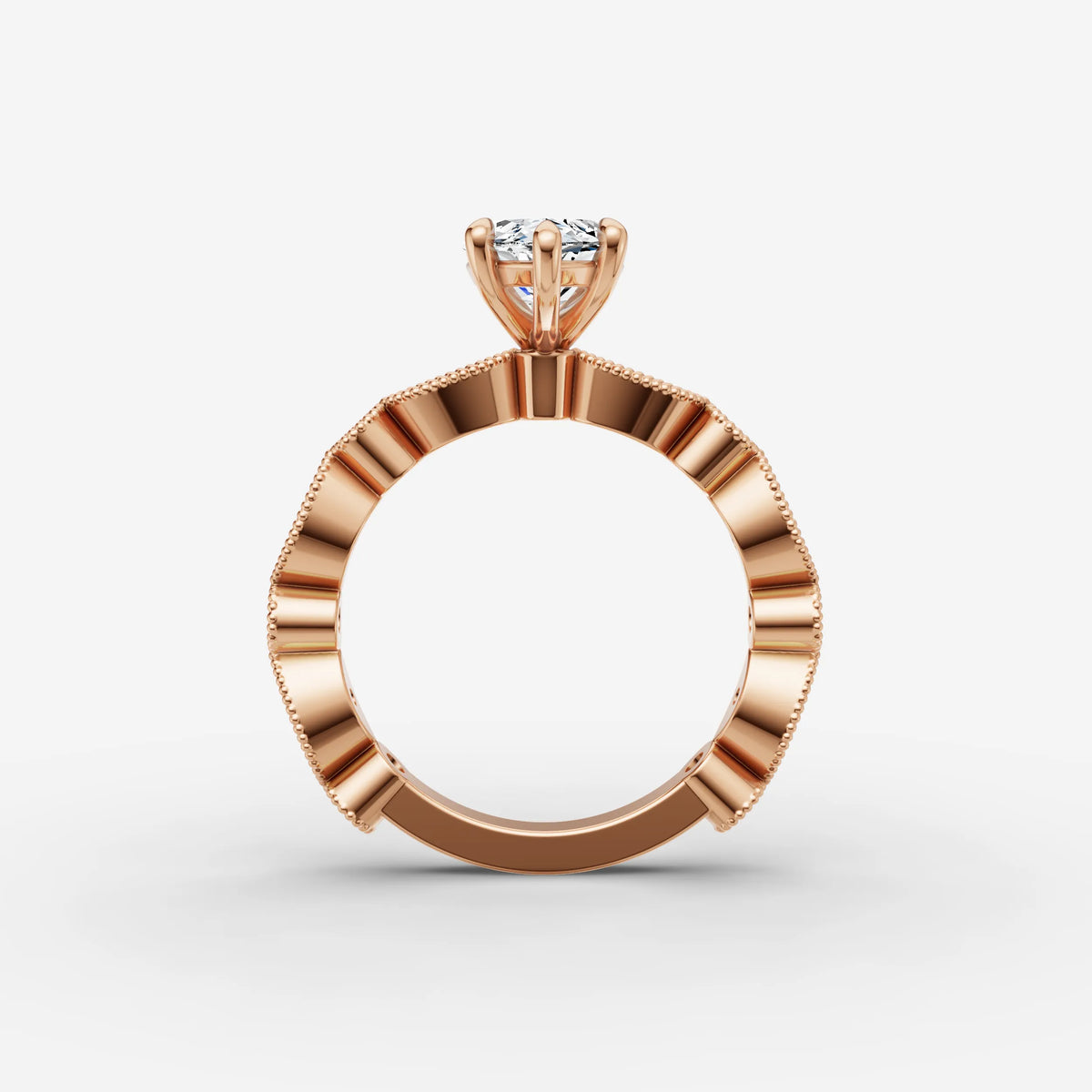 Heritage marquise diamond setting in gold, view 8