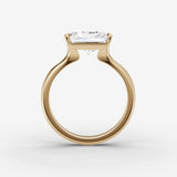 Horizon radiant diamond setting in gold, profile angle