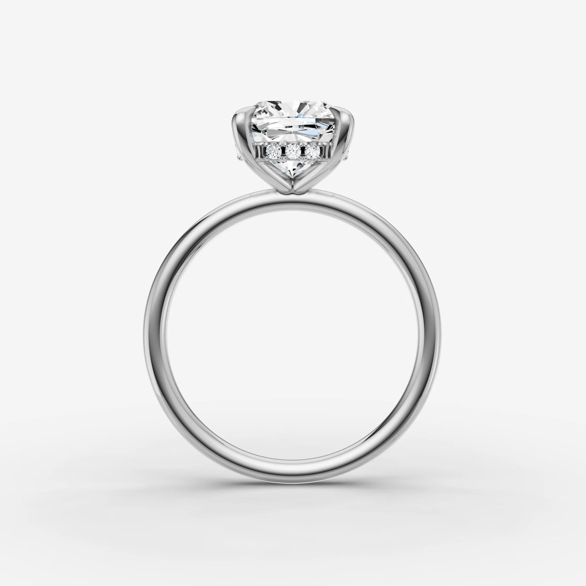 Mystere cushion diamond setting in gold, view 14