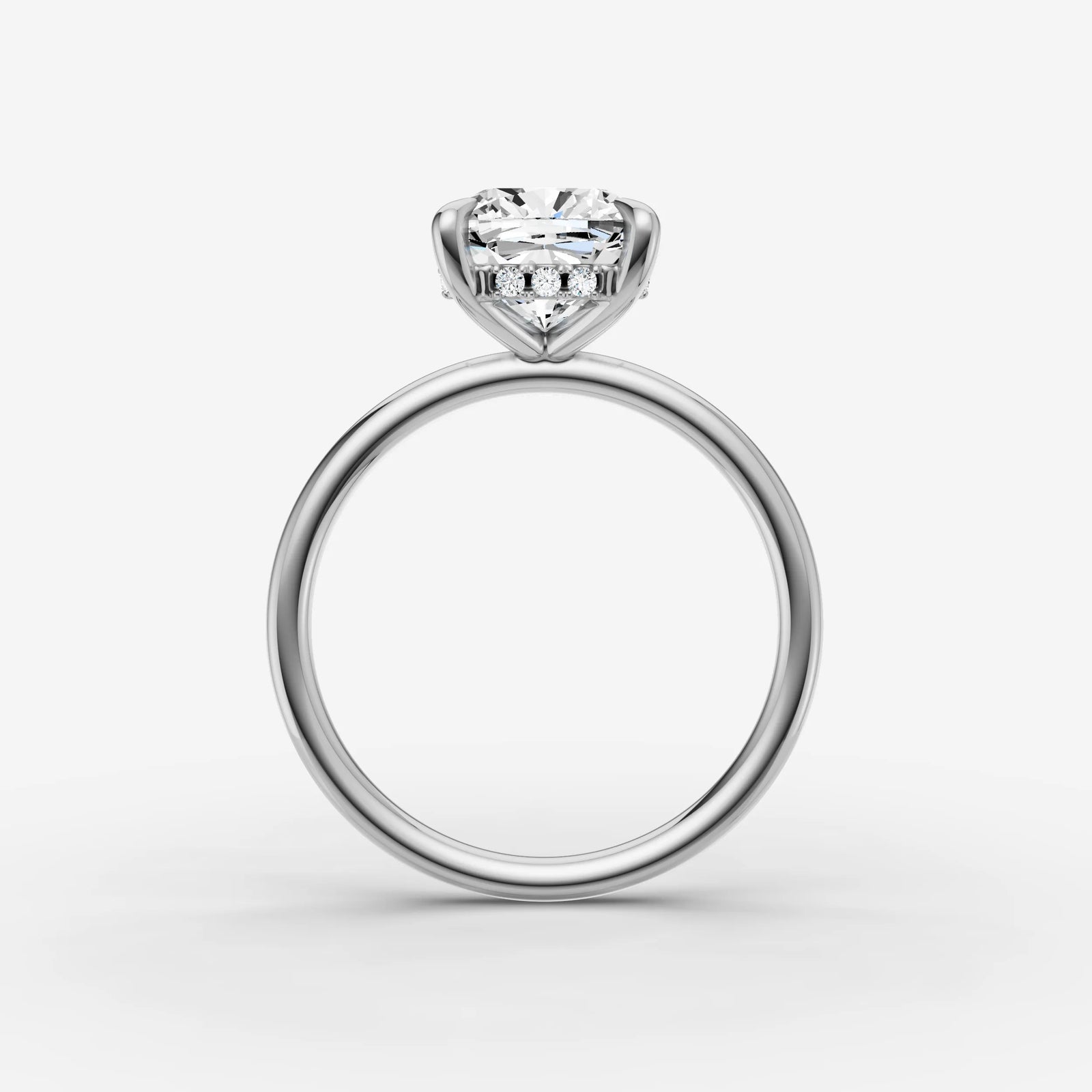 Mystere cushion diamond setting in gold, view 14