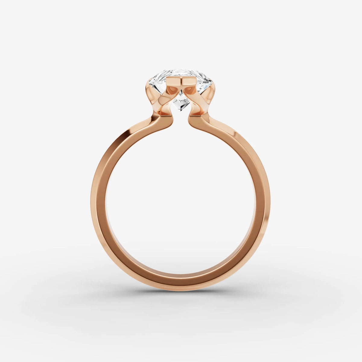 Demi pear diamond setting in gold, view 8