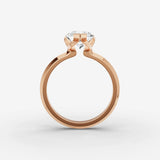 Demi pear diamond setting in gold, view 8