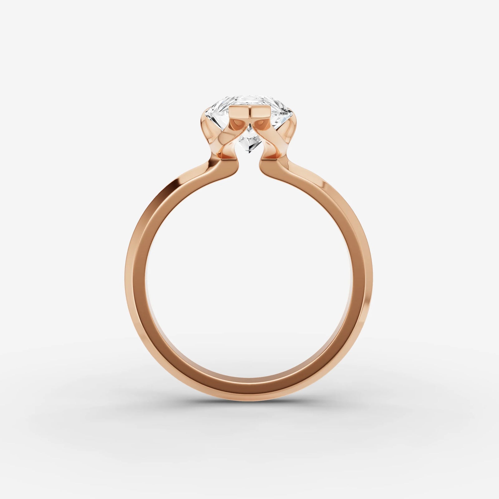 Demi pear diamond setting in gold, view 8