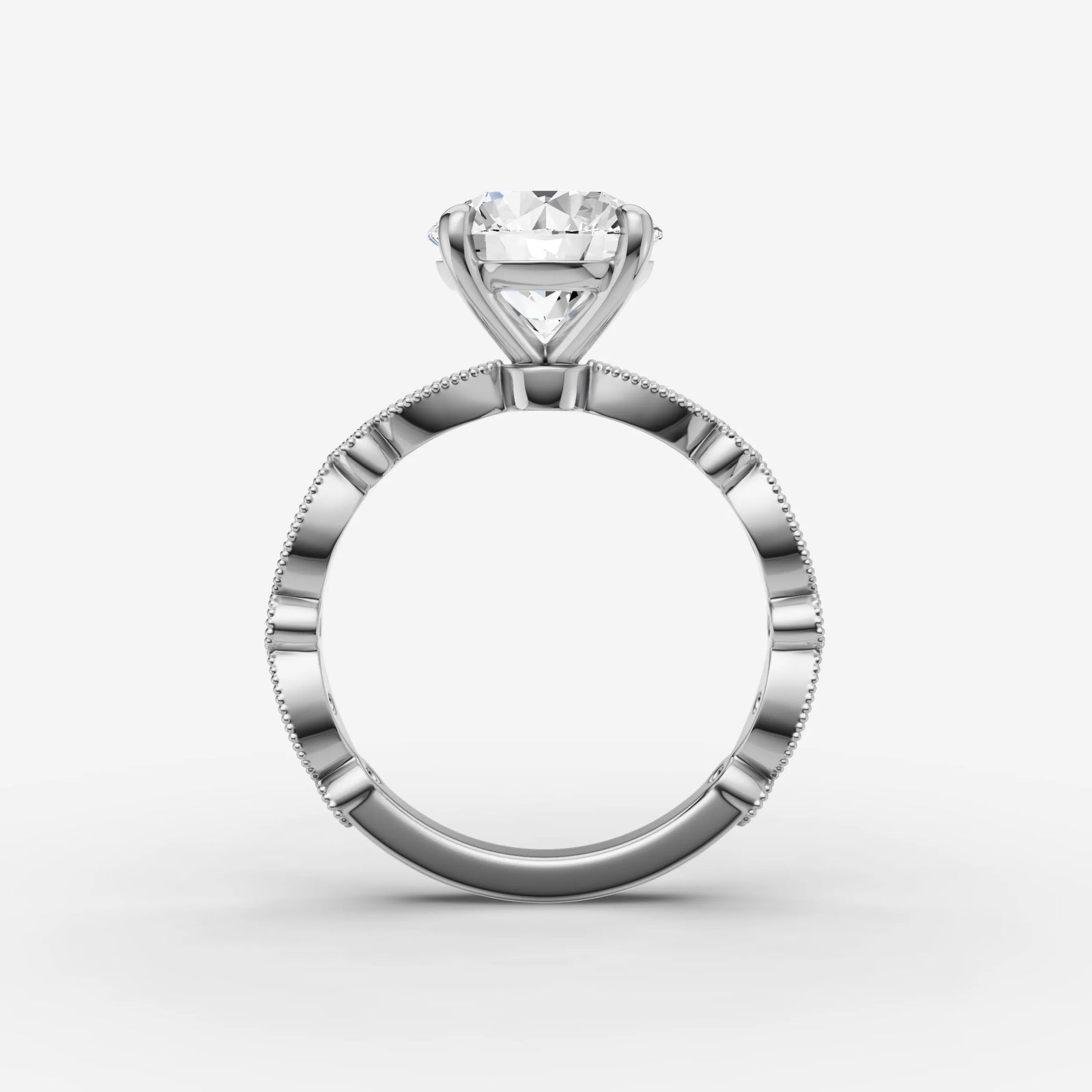 Heritage round diamond setting in gold, view 14