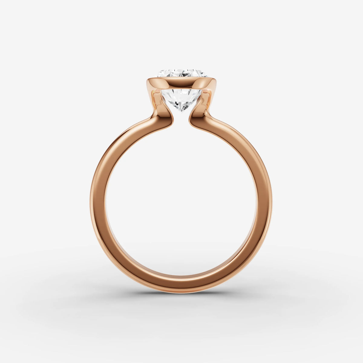 Demi oval diamond setting in gold, view 8