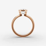 Demi oval diamond setting in gold, view 8