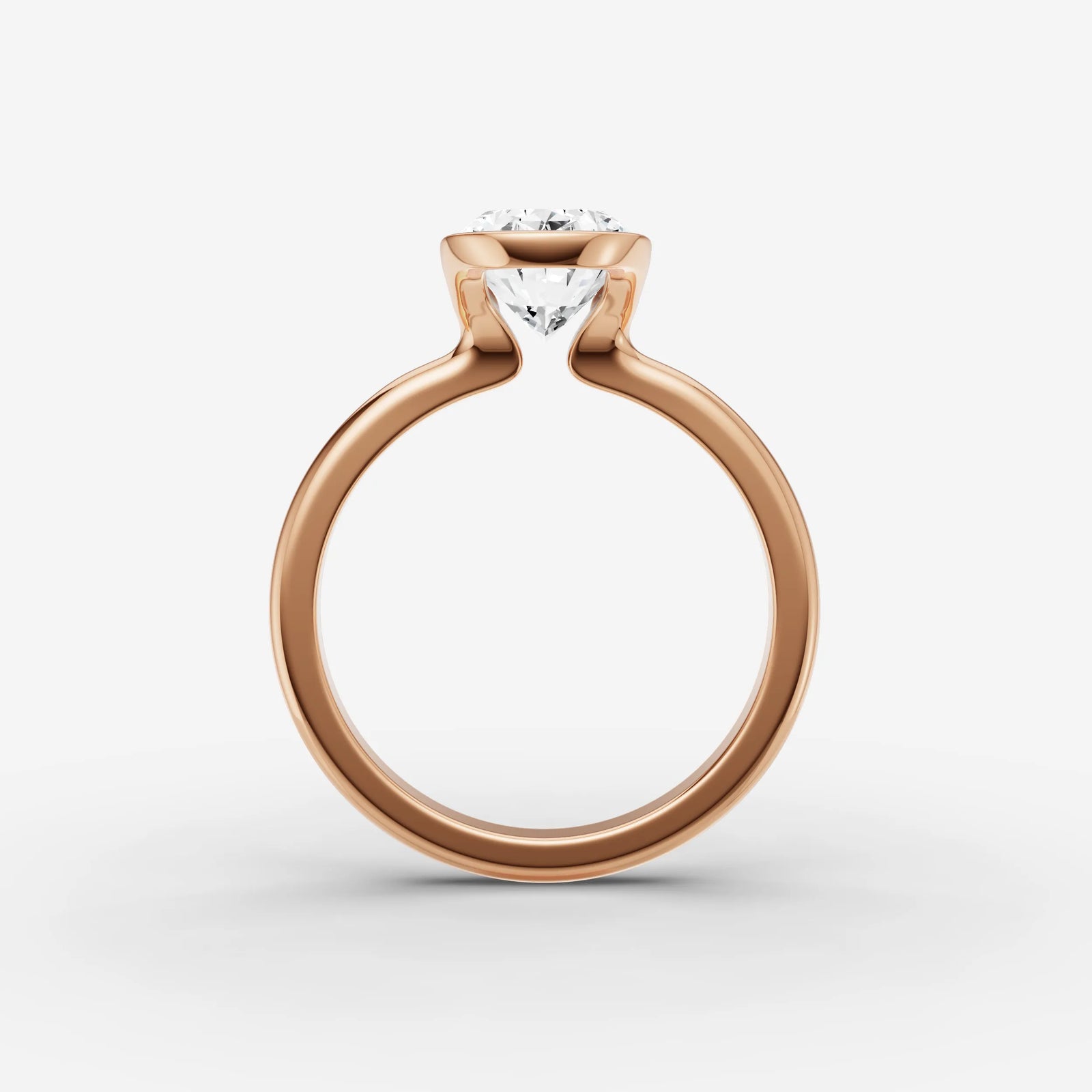Demi oval diamond setting in gold, view 8