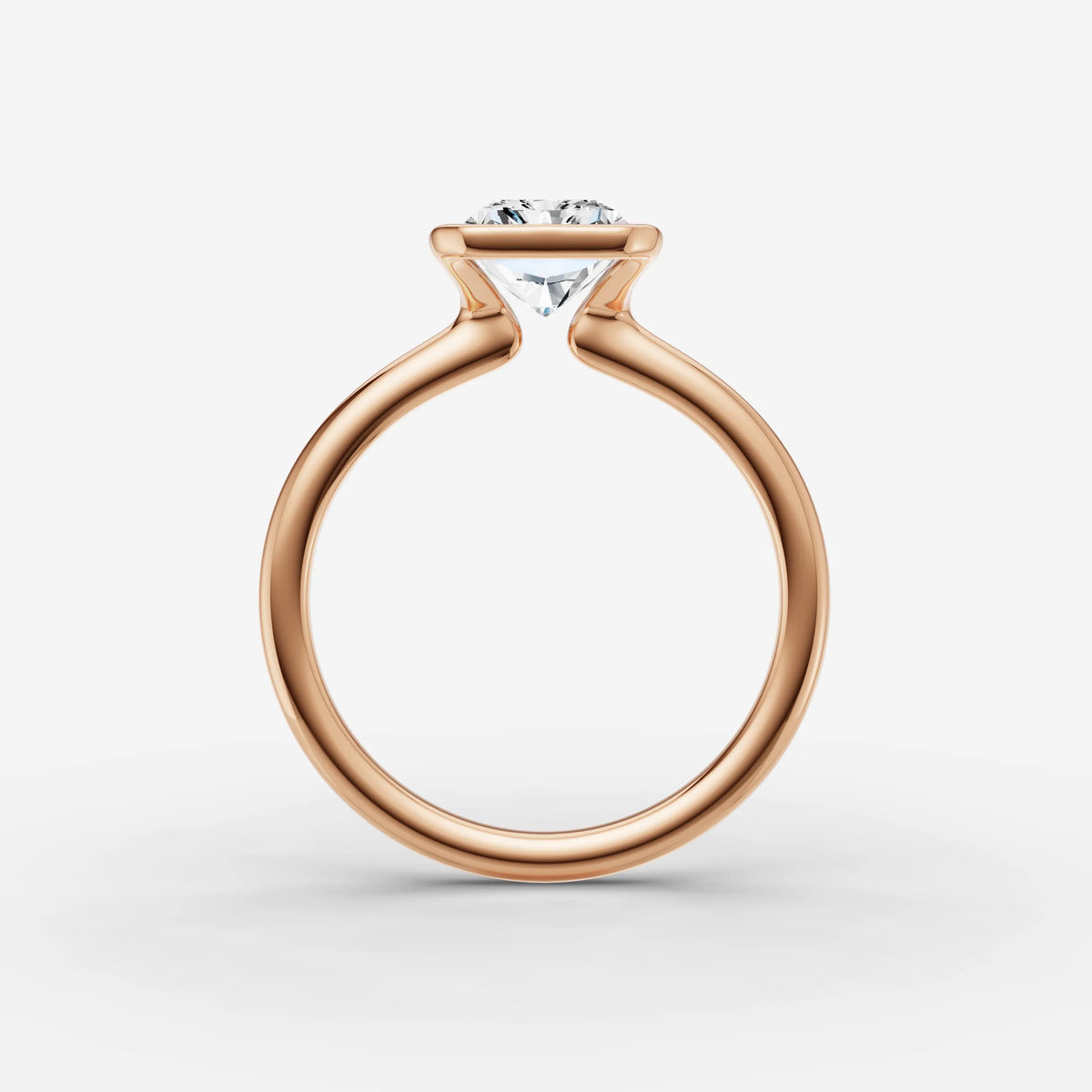 Demi radiant diamond setting in gold, view 8