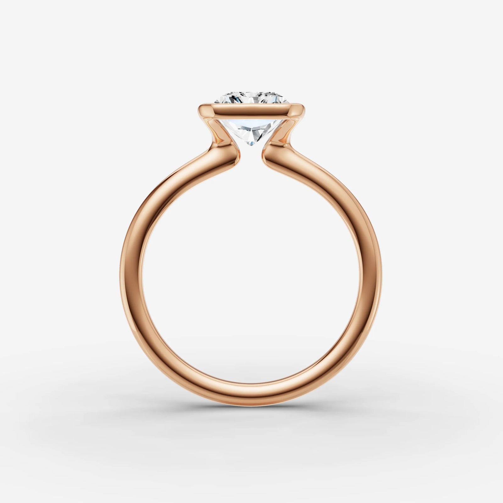 Demi radiant diamond setting in gold, view 8