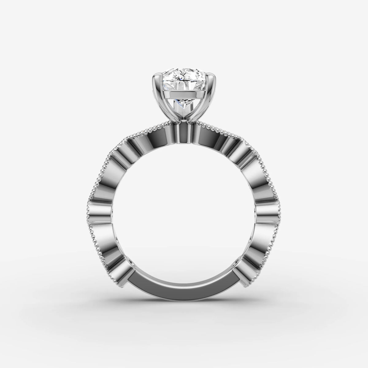 Heritage pear diamond setting in gold, view 14
