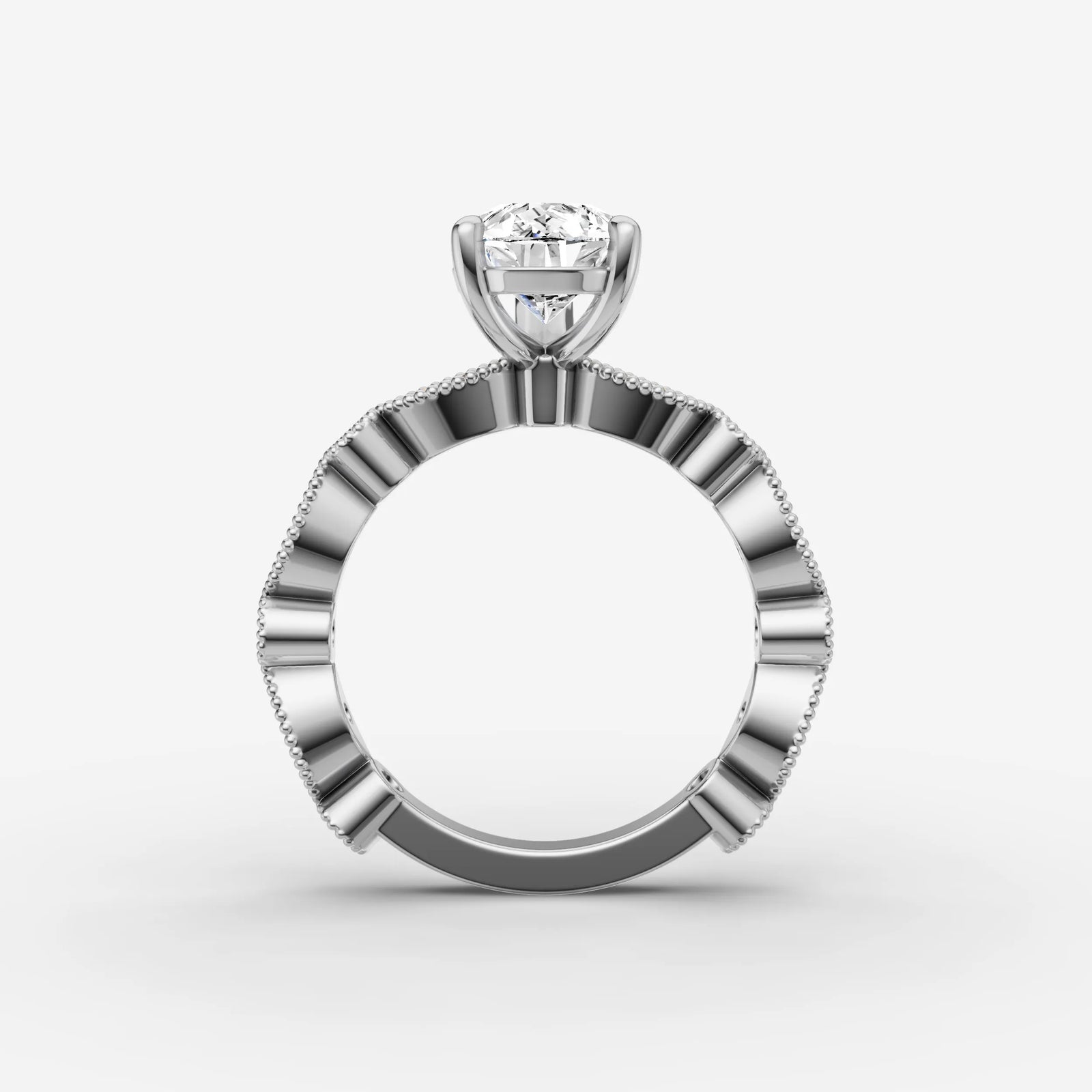 Heritage pear diamond setting in gold, view 14