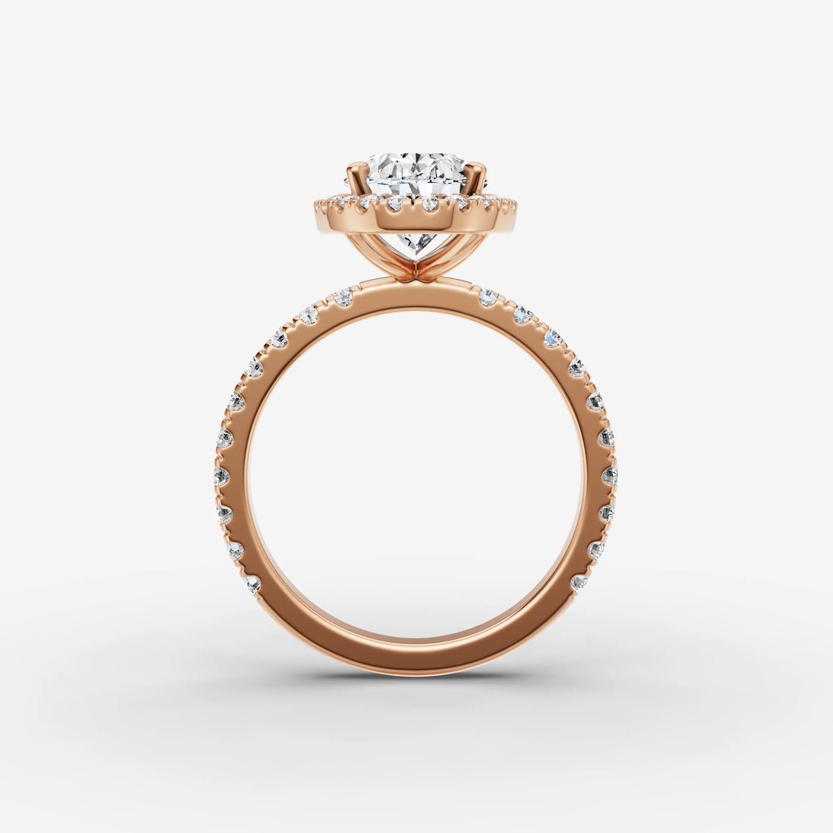 Aurore Etoile oval diamond setting in gold, view 8
