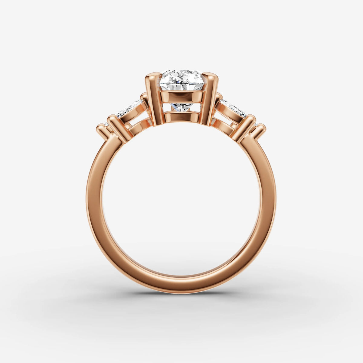 Fleur pear diamond setting in gold, view 8
