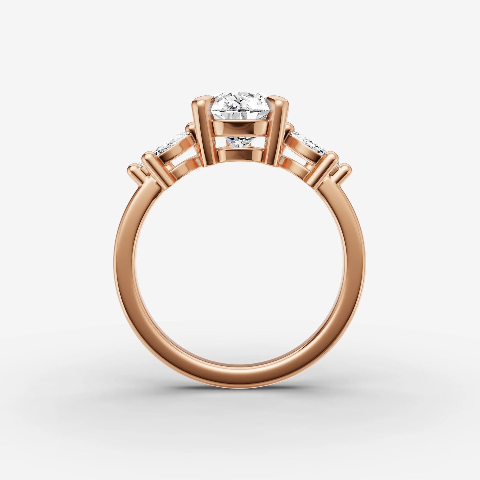 Fleur pear diamond setting in gold, view 8