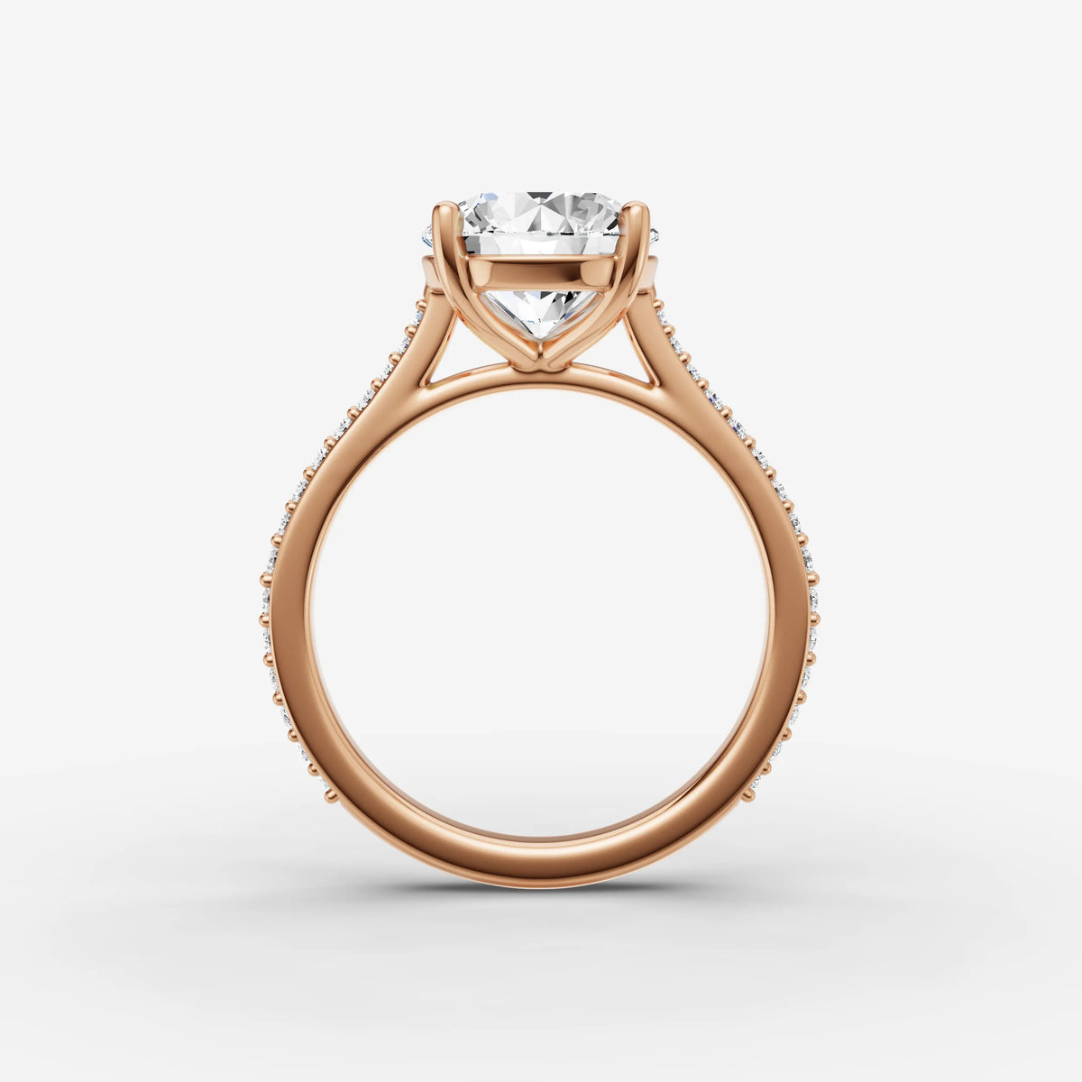 Cathedrale round diamond setting in gold, view 8