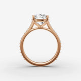 Cathedrale round diamond setting in gold, view 8
