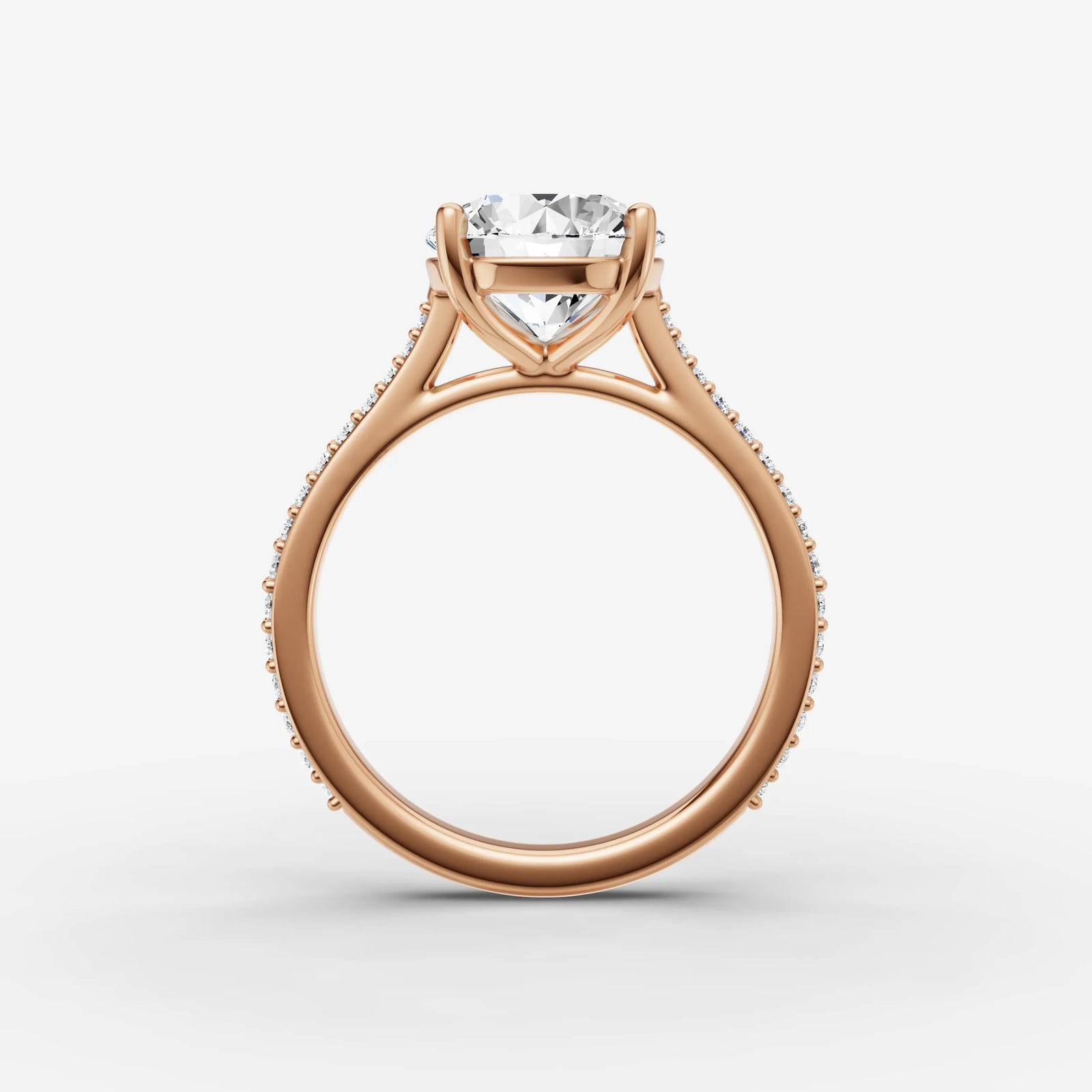 Cathedrale round diamond setting in gold, view 8