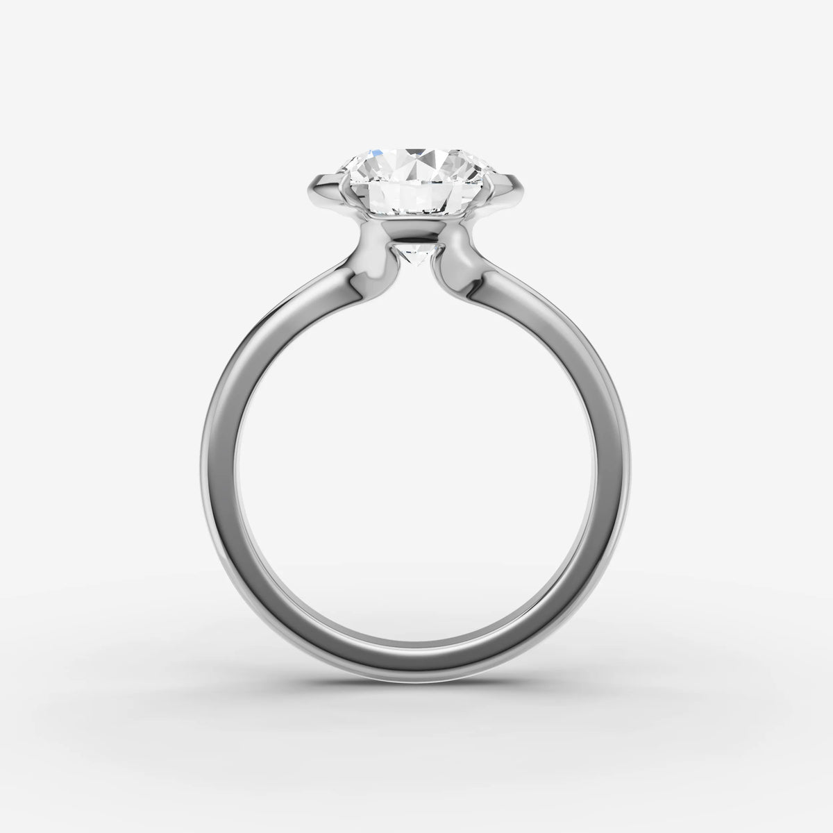 Demi round diamond setting in gold, view 14