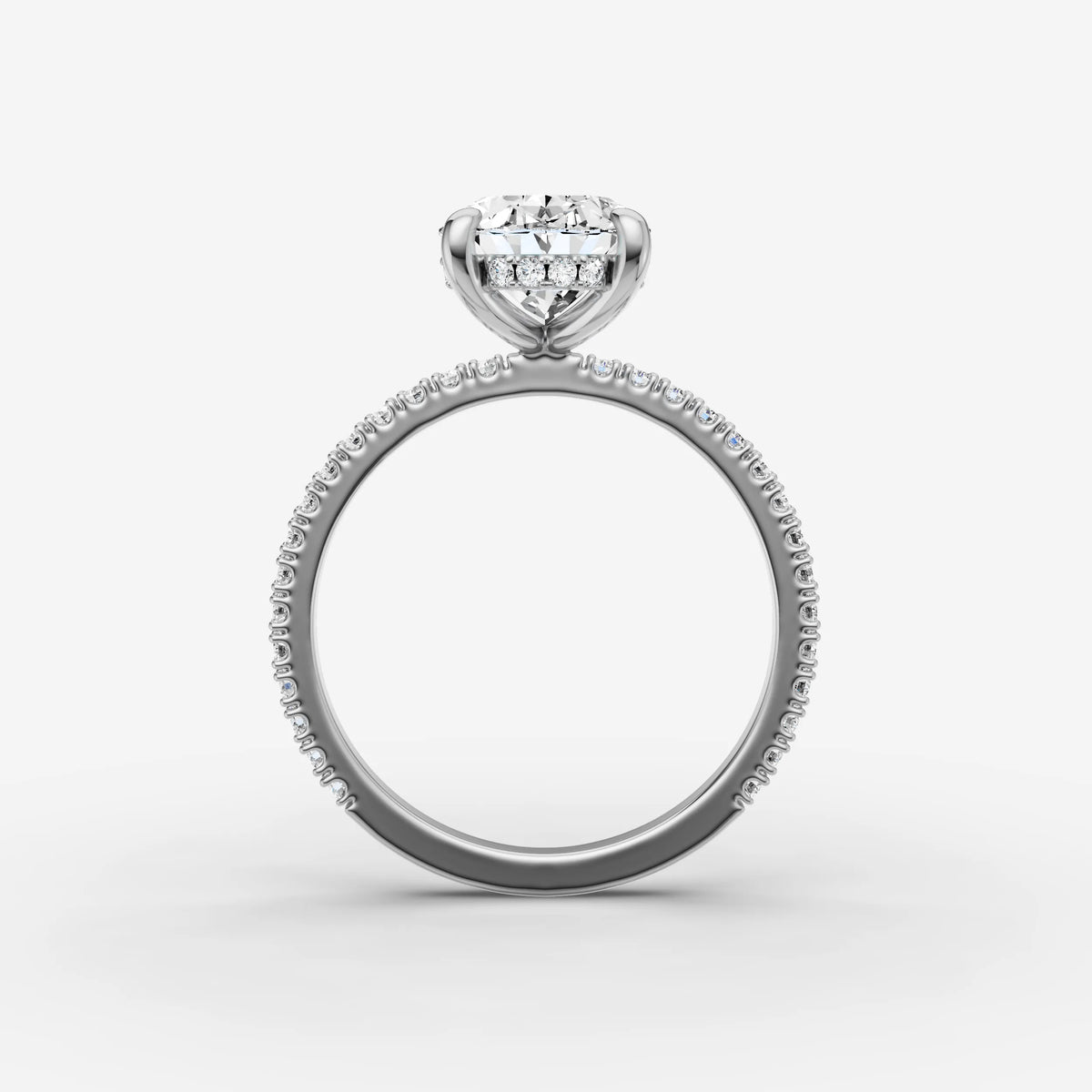 Mystere Etoile oval diamond setting in gold, view 14