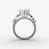 Fleur heart diamond setting in gold, view 14