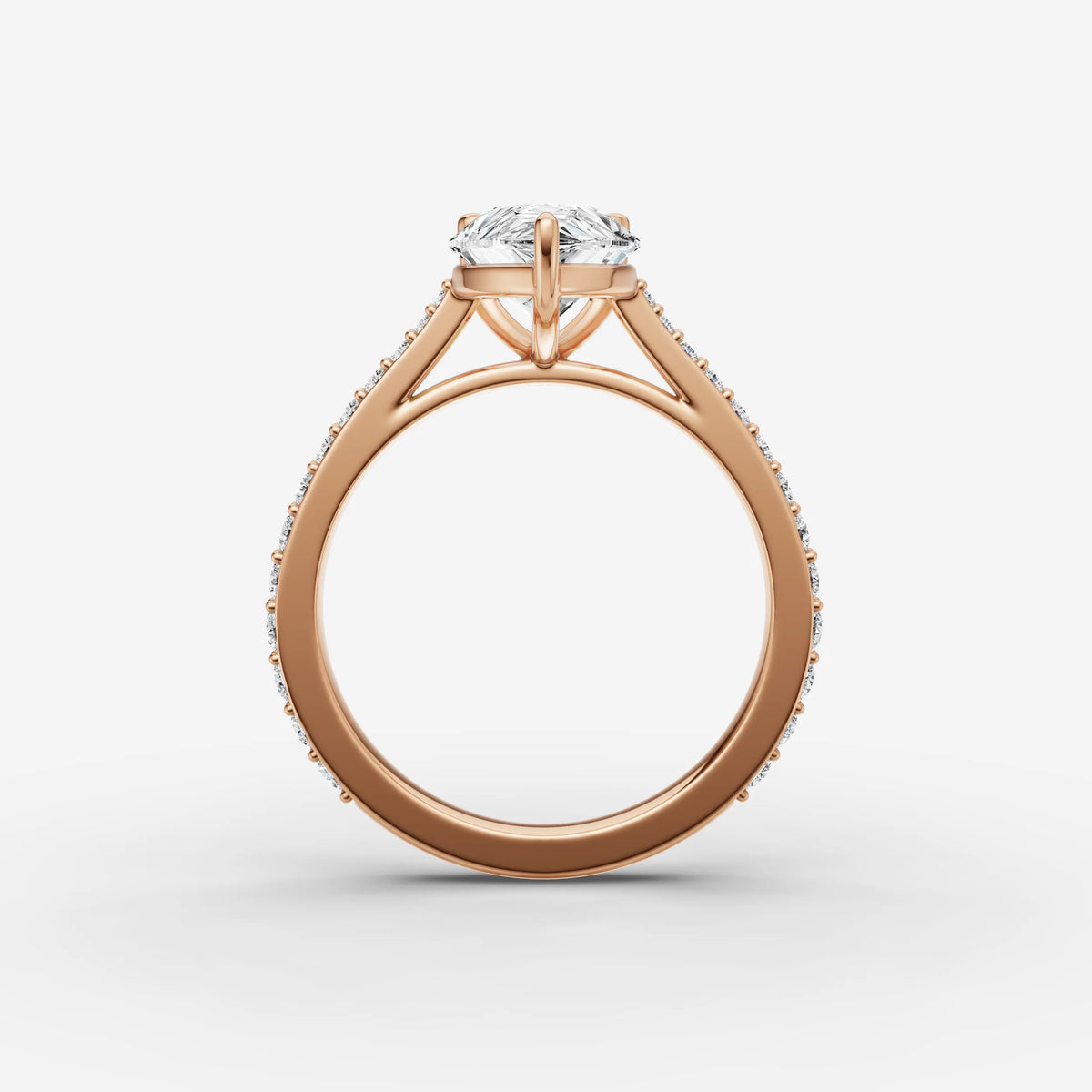 Cathedrale pear diamond setting in gold, view 8