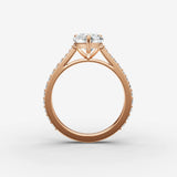 Cathedrale pear diamond setting in gold, view 8