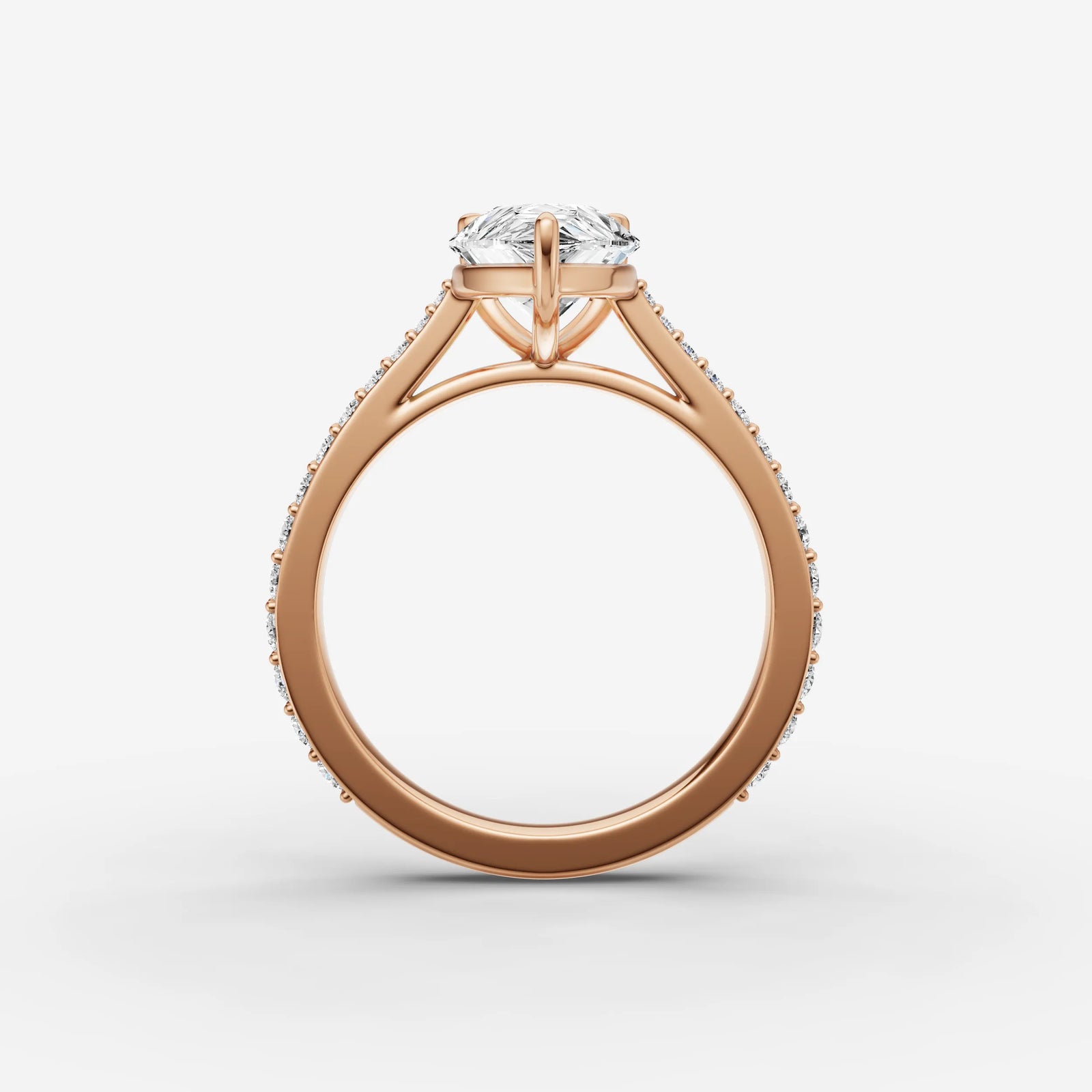 Cathedrale pear diamond setting in gold, view 8