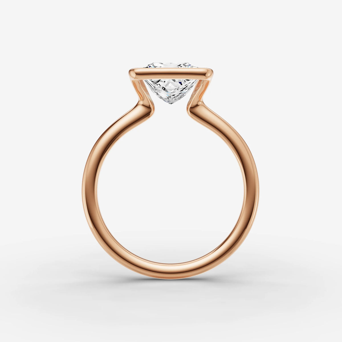 Demi princess diamond setting in gold, view 8