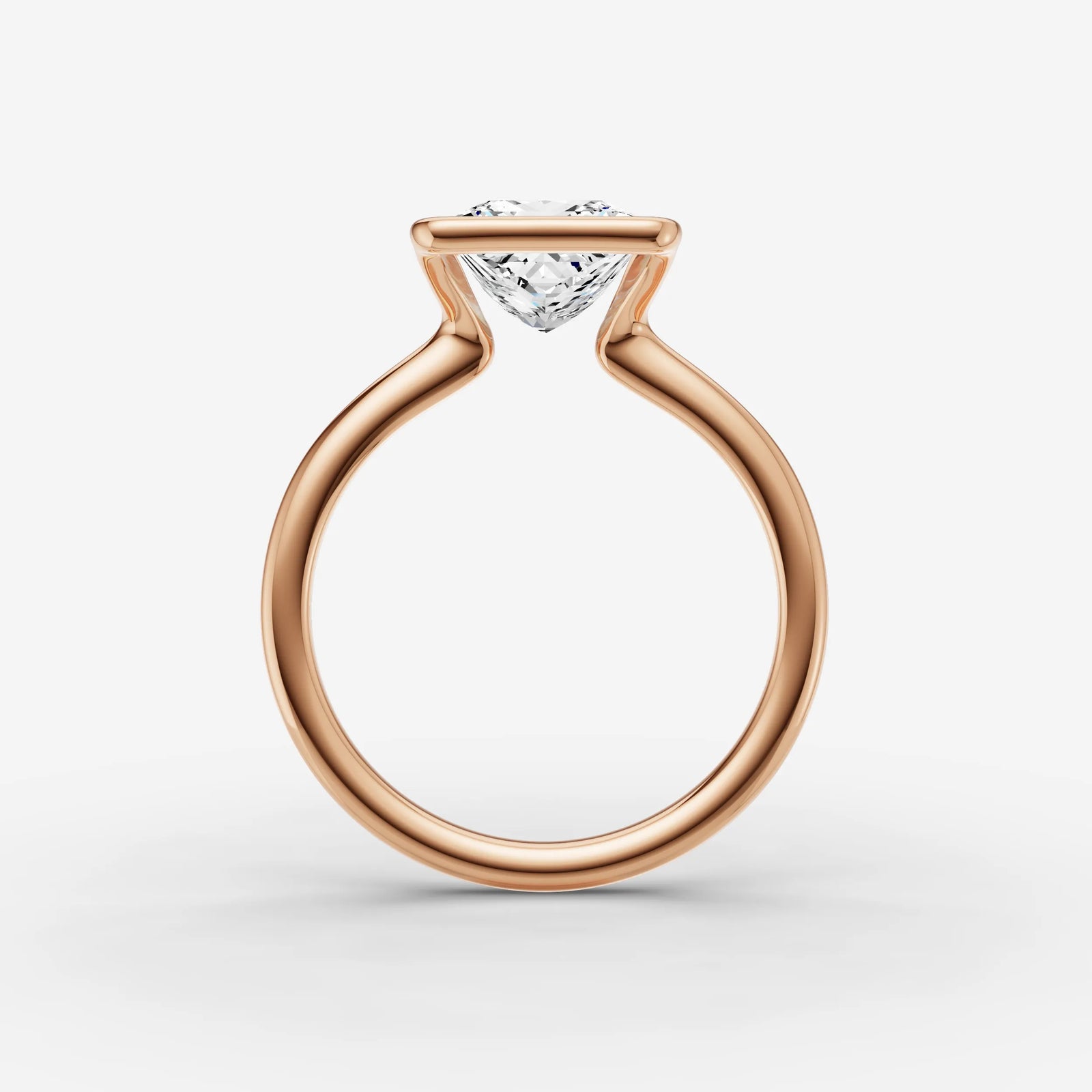 Demi princess diamond setting in gold, view 8