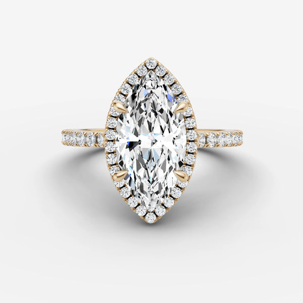 Aurore Etoile Marquise ring setting, view 1