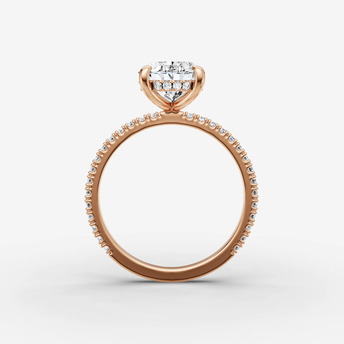 Mystere Etoile oval diamond setting in gold, view 8